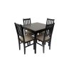 Set masa 80 cm, MB-13 max9 cu 4 scaune S-38 boss4 w2, wenge, lemn masiv de fag, stofa