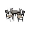 Set masa 80 cm, MB-13 max9 cu 4 scaune S-38 boss4 w2, wenge, lemn masiv de fag, stofa