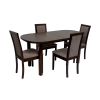 Set masa extensibila 160x200cm MB-12 Venus1 cu 6 scaune tapitate Roma 4 O 25b, nuc, lemn masiv de fag, stofa