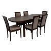 Set masa extensibila 160x200cm MB-12 Venus1 cu 6 scaune tapitate Roma 4 O 25b, nuc, lemn masiv de fag, stofa