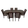 Set masa extensibila 160x200cm MB-12 Venus1 cu 6 scaune tapitate Roma 4 O 25b, nuc, lemn masiv de fag, stofa