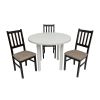 Set masa fixa 100 cm Mb-12 poli2 b cu 4 scaune tapitate S-38 boss4 w2, alb/wenge, lemn masiv, stofa