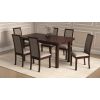 Set masa extensibila 160/200x90 cm MB-13 Venus5 cu 8 scaune tapitate Roma4 O 25b, nuc, lemn masiv de fag, MDF, stofa