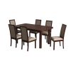 Set masa extensibila 160/200x90 cm MB-13 Venus5 cu 8 scaune tapitate Roma4 O 25b, nuc, lemn masiv de fag, MDF, stofa