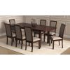 Set masa extensibila 160/200x90 cm MB-13 Venus5 cu 8 scaune tapitate Roma4 O 25b, nuc, lemn masiv de fag, MDF, stofa