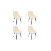 Set 4 Scaune Bucatarie Tapitat S-212, Stofa, Bej