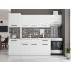 Bucatarie Sofia 260 cm, Alb, Blat termic alb, Corp cuptor incorporabil