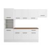 Bucatarie Sofia 260 cm, Alb, Blat termic nuc, Corp cuptor incorporabil