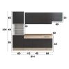 Bucatarie Sofia 260 cm, Wenge / Sonoma, Blat termic nuc, Corp cuptor incorporabil