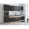 Bucatarie sofia 260 cm, wenge / sonoma, blat termic wenge, corp cuptor incorporabil