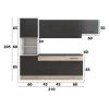 Bucatarie sofia 260 cm, wenge / sonoma, blat termic wenge, corp cuptor incorporabil