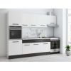 Bucatarie Sofia 260 cm, Alb / Wenge, Blat termic alb, Corp cuptor incorporabil