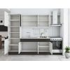 Bucatarie Sofia 260 cm, Alb / Wenge, Blat termic alb, Corp cuptor incorporabil