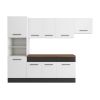 Bucatarie Sofia 260 cm, Alb / Wenge, Blat termic nuc, Corp cuptor incorporabil