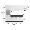 Bucatarie Sofia 260 cm, Alb / Wenge, Blat termic nuc, Corp cuptor incorporabil