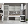 Bucatarie Sofia 260 cm, Alb, Blat termic nuc, Corp cuptor incorporabil