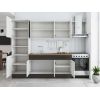 Bucatarie Sofia 260 cm, Alb / Wenge, Blat termic nuc, Corp cuptor incorporabil