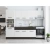 Bucatarie sofia 260 cm, alb / wenge, blat termic wenge, corp cuptor incorporabil