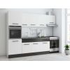 Bucatarie sofia 260 cm, alb / wenge, blat termic wenge, corp cuptor incorporabil
