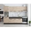 Bucatarie Sofia 260 cm, Sonoma / Wenge, Blat termic alb, Corp cuptor incorporabil