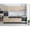 Bucatarie Sofia 260 cm, Sonoma / Wenge, Blat termic alb, Corp cuptor incorporabil