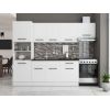 Bucatarie sofia 260 cm, alb, blat termic wenge, corp cuptor incorporabil