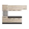 Bucatarie Sofia 260 cm, Sonoma / Wenge, Blat termic alb, Corp cuptor incorporabil