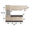 Bucatarie Sofia 260 cm, Sonoma / Wenge, Blat termic alb, Corp cuptor incorporabil
