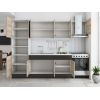 Bucatarie Sofia 260 cm, Sonoma / Wenge, Blat termic alb, Corp cuptor incorporabil