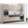 Bucatarie Sofia 260 cm, Sonoma / Wenge, Blat termic nuc, Corp cuptor incorporabil