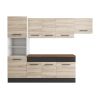 Bucatarie Sofia 260 cm, Sonoma / Wenge, Blat termic nuc, Corp cuptor incorporabil