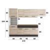 Bucatarie Sofia 260 cm, Sonoma / Wenge, Blat termic nuc, Corp cuptor incorporabil