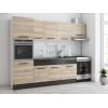 Bucatarie sofia 260 cm, sonoma / wenge, blat termic wenge, corp cuptor incorporabil