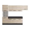 Bucatarie sofia 260 cm, sonoma / wenge, blat termic wenge, corp cuptor incorporabil