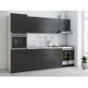 Bucatarie Sofia 260 cm, Wenge, Blat termic alb, Corp cuptor incorporabil