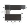 Bucatarie Sofia 260 cm, Wenge, Blat termic alb, Corp cuptor incorporabil