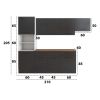 Bucatarie Sofia 260 cm, Wenge, Blat termic nuc, Corp cuptor incorporabil