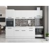 Bucatarie Sofia 260 cm, Alb, Blat termic alb, Corp cuptor incorporabil