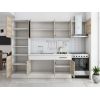 Bucatarie Sofia 260 cm, Sonoma / Alb, Blat termic alb, Corp cuptor incorporabil
