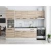 Bucatarie sofia 260 cm, sonoma / alb, blat termic wenge, corp cuptor incorporabil