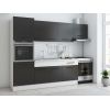 Bucatarie Sofia 260 cm, Wenge / Alb, Blat termic alb, Corp cuptor incorporabil