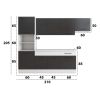Bucatarie Sofia 260 cm, Wenge / Alb, Blat termic alb, Corp cuptor incorporabil