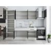 Bucatarie Sofia 260 cm, Wenge / Alb, Blat termic alb, Corp cuptor incorporabil
