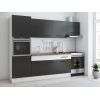 Bucatarie Sofia 260 cm, Wenge / Alb, Blat termic nuc, Corp cuptor incorporabil