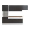Bucatarie Sofia 260 cm, Wenge / Alb, Blat termic nuc, Corp cuptor incorporabil