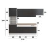 Bucatarie Sofia 260 cm, Wenge / Alb, Blat termic nuc, Corp cuptor incorporabil