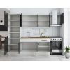 Bucatarie Sofia 260 cm, Wenge / Alb, Blat termic nuc, Corp cuptor incorporabil