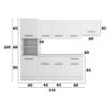 Bucatarie Sofia 260 cm, Alb, Blat termic alb, Corp cuptor incorporabil