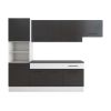 Bucatarie sofia 260 cm, wenge / alb, blat termic wenge, corp cuptor incorporabil