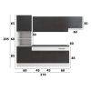 Bucatarie sofia 260 cm, wenge / alb, blat termic wenge, corp cuptor incorporabil